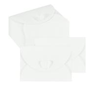 PATIKIL Mini Card Envelopes 103x72mm, Cute Cards Holder with Heart Clasp for Birthday Weddings Favors Business Greeting Cards (White, Pack of 50)