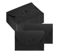 PATIKIL Mini Card Envelopes 105x72mm, 24PCS Cute Envelopes Holder with Heart Clasp for Birthday Weddings Favors Business Greeting Cards, Black