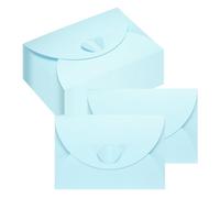 PATIKIL Mini Card Envelopes 105x72mm, 24PCS Cute Envelopes Holder with Heart Clasp for Birthday Weddings Favors Business Greeting Cards, Light Blue