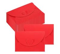 PATIKIL Mini Card Envelopes 105x72mm, 24PCS Cute Envelopes Holder with Heart Clasp for Birthday Weddings Favors Business Greeting Cards, Red