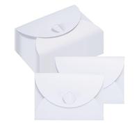 PATIKIL Mini Card Envelopes 105x72mm, 24PCS Cute Envelopes Holder with Heart Clasp for Birthday Weddings Favors Business Greeting Cards, White
