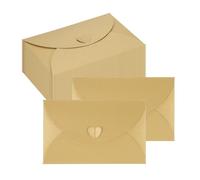 PATIKIL Mini Card Envelopes 17.5x11cm, Cute Cards Holder with Heart Clasp for Birthday Weddings Favors Business Greeting Cards (Gold, Pack of 24)