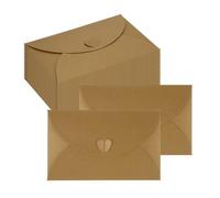PATIKIL Mini Card Envelopes 17.5x11cm, Cute Cards Holder with Heart Clasp for Birthday Weddings Favors Business Greeting Cards (Bronze, Pack of 24)