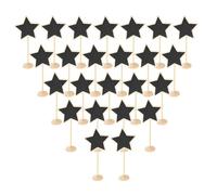 PATIKIL Mini Chalkboard Signs, 24Pcs Small Chalkboard with Easel Stand Wooden Star Shape for Food Labels Party Weddings Message Board Signs Event Decorations, Black (7.5"x3.3")