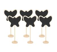 PATIKIL Mini Chalkboard Signs, 6Pcs Small Chalkboard with Easel Stand Wooden Butterfly Shape for Food Labels Party Weddings Message Board Signs Event Decorations, Black (6.9"x3.1")