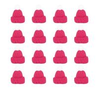 PATIKIL Mini Christmas Knit Hats, 16Pcs Miniature Doll Hat DIY Craft Knitting Decoration for DIY Hair Accessories Art Crafts Festival Tree Ornaments, Rose Red
