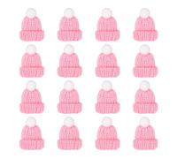 PATIKIL Mini Christmas Knit Hats, 16Pcs Miniature Doll Hat DIY Craft Knitting Decoration for DIY Hair Accessories Art Crafts Festival Tree Ornaments, Pink
