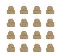 PATIKIL Mini Christmas Knit Hats, 16Pcs Miniature Doll Hat DIY Craft Knitting Decoration for DIY Hair Accessories Art Crafts Festival Tree Ornaments, Light Khaki