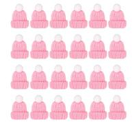 PATIKIL Mini Christmas Knit Hats, 24Pcs Miniature Doll Hat DIY Craft Knitting Decoration for DIY Hair Accessories Art Crafts Festival Tree Ornaments, Pink