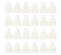 PATIKIL Mini Christmas Knit Hats, 24Pcs Miniature Doll Hat DIY Craft Knitting Decoration for DIY Hair Accessories Art Crafts Festival Tree Ornaments, Snow White