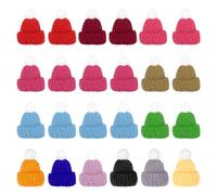 PATIKIL Mini Christmas Knit Hats, 24Pcs Miniature Doll Hat DIY Craft Knitting Decoration for DIY Hair Accessories Art Crafts Festival Tree Ornaments, Assorted Color