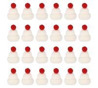 PATIKIL Mini Christmas Knit Hats, 24Pcs Miniature Doll Hat DIY Craft Knitting Decoration for DIY Hair Accessories Art Crafts Festival Tree Ornaments, Cream