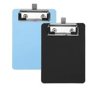 PATIKIL Mini Clipboard, 6" x 4" Small Pocket Clipboards Plastic A6 Memo Size Menu Pads Clip Boards with Pen Holder Low Profile Clip for Notepads Restaurants Offices, Blue/Black