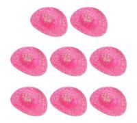 PATIKIL Mini Cowboy Hats, 8 Pcs Miniature Western Cowboy Hat for Crafts, Party Decoration, Doll Pet Dress Up, Glitter Style, Rose Red