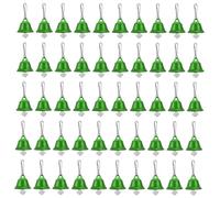 PATIKIL Mini Craft Bells, 50 Pcs Jingle Bells 1" Metal Hanging Bells with 0.9" Spring Hooks for DIY Party Wedding Home Decoration Christmas, Green