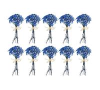 PATIKIL Mini Dried Flower Bouquet, 10 Pcs Baby's Breath Natural Wildflower with Stem Decor Boho Floral Plant Flower for Crafts DIY Photo Props Gift Wedding Decor, Dark Blue