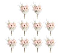 PATIKIL Mini Dried Flower Bouquet, 10 Pcs Pampas Grass Natural Wildflower with Stem Decor Gypsophila Boho Floral Plant Flower for Crafts DIY Photo Props Gift Wedding Decor, Pink/White