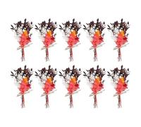 PATIKIL Mini Dried Flower Bouquet, 10 Pcs Pampas Natural Wildflower with Stem Decor Baby's Breath Boho Floral Plant Flower for Crafts DIY Photo Props Gift Wedding Decor, Wine Red