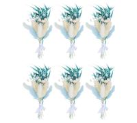 PATIKIL Mini Dried Flower Bouquet, 6 Pcs Pampas Natural Wildflower with Stem Decor Baby's Breath Boho Floral Plant Flower for Crafts DIY Photo Props Gift Wedding Decor, Blue