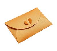 PATIKIL Mini Envelopes, 24 Pack Heart Clasp Tiny Items Storage Cute Present Card Holder for Wedding Greeting Party, Orange