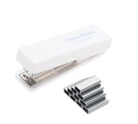 PATIKIL Mini Stapler with Staples, Small Stapler Cute Tiny Portable Pocket Set 10 Sheet Capacity Foldable with 1000pcs Staples for Desktop Travel Classroom Office Supplies Gift, White