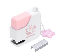 PATIKIL Mini Stapler with Staples, Small Stapler Cute Tiny Portable Pocket Set 10 Sheet Capacity Foldable with 40pcs Staples for Desktop Travel Classroom Office Supplies Gift, Pink