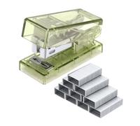 PATIKIL Mini Stapler with Staples, Small Stapler Cute Tiny Portable Pocket Set 20 Sheet Capacity with 1000pcs Staples for Desktop Travel Classroom Office Supplies, Clear Green