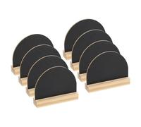 PATIKIL Mini Tabletop Chalkboard Signs, 8Pcs Small Chalkboard Signs with Easel Stand Double Side Wooden Semicircle Chalkboard for Food Labels Party Weddings Event Decorations