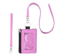 PATIKIL Minimalist RFID Blocking Wallet with ID Window, Small Wallet Water Resistant Zipper RFID Blocking Card Purse with 2 Lanyard for Cards Cash Travel Women Men, Violet