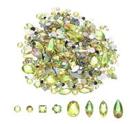 PATIKIL Mixed 1000Pcs AB Colorful Crystal Rhinestones, Gems Rhinestones Flatback Acrylic Gemstone Jewel Assorted Shapes for Nail DIY Craft Party Decorations - (Light Yellow AB)
