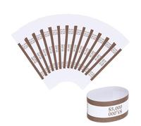 PATIKIL Money Bands, 100 Pcs Dollar Bill Wrappers Self-Adhesive Money Straps Self Sealing Bill Straps Sleeves for 100 Dollar Wrappers Organizer, Brown (7.6 x 1.2 Inch)