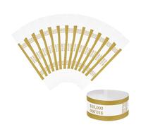 PATIKIL Money Bands, 200 Pcs Dollar Bill Wrappers Self-Adhesive Money Straps Self Sealing Bill Straps Sleeves for 200 Dollar Wrappers Organizer, Dark Yellow (7.6 x 1.2 Inch)