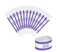 PATIKIL Money Bands, 50 Pcs Dollar Bill Wrappers Self-Adhesive Money Straps Self Sealing Bill Straps Sleeves for 50 Dollar Wrappers Organizer, Purple (7.6 x 1.2 Inch)