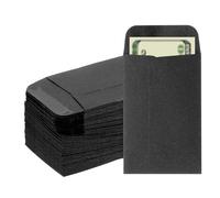 PATIKIL Money Envelope, 100 Pack 3.5" x 2.2" Cash Envelopes Money Holder Bags Budgeting Saving Challenge Letter for Gift Coins Checks Tickets Jewelry Passport Card, Black
