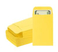 PATIKIL Money Envelope, 100 Pack 3.5" x 2.2" Cash Envelopes Money Holder Bags Budgeting Saving Challenge Letter for Gift Coins Checks Tickets Jewelry Passport Card, Light Yellow