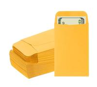 PATIKIL Money Envelope, 100 Pack 3.5" x 2.2" Cash Envelopes Money Holder Bags Budgeting Saving Challenge Letter for Gift Coins Checks Tickets Jewelry Passport Card, Deep Yellow