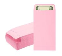 PATIKIL Money Envelope, 100 Pack 6.5" x 3.5" Cash Envelopes Money Holder Bags Budgeting Saving Challenge Letter for Gift Coins Checks Tickets Jewelry Passport Card, Pink