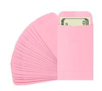 PATIKIL Money Envelope, 25 Pack 3.5" x 2.2" Cash Envelopes Money Holder Bags Budgeting Saving Challenge Letter for Gift Coins Checks Tickets Jewelry Passport Card, Pink