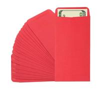 PATIKIL Money Envelope, 25 Pack 6.5" x 3.5" Cash Envelopes Money Holder Bags Budgeting Saving Challenge Letter for Gift Coins Checks Tickets Jewelry Passport Card, Red