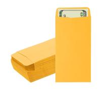 PATIKIL Money Envelope, 25 Pack 6.5" x 3.5" Cash Envelopes Money Holder Bags Budgeting Saving Challenge Letter for Gift Coins Checks Tickets Jewelry Passport Card, Deep Yellow