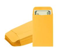 PATIKIL Money Envelope, 50 Pack 3.5" x 2.2" Cash Envelopes Money Holder Bags Budgeting Saving Challenge Letter for Gift Coins Checks Tickets Jewelry Passport Card, Deep Yellow