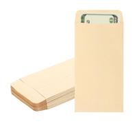 PATIKIL Money Envelope, 50 Pack 6.5" x 3.5" Cash Envelopes Money Holder Bags Budgeting Saving Challenge Letter for Gift Coins Checks Tickets Jewelry Passport Card, Khaki