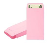 PATIKIL Money Envelope, 50 Pack 6.5" x 3.5" Cash Envelopes Money Holder Bags Budgeting Saving Challenge Letter for Gift Coins Checks Tickets Jewelry Passport Card, Pink