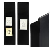 PATIKIL Monitor Memo Board, Black L Shape Magnetic Sticky Note Holder Side Note Attachment Computer Accessories for Home Office Computer Monitor Screen, 2 Pcs