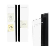 PATIKIL Monitor Memo Board, Transparent, Black Large Left and Right Self-Adhesive Sticky Note Holder Side Note Attachment Computer Accessories for Home Office Computer, 2 Pcs