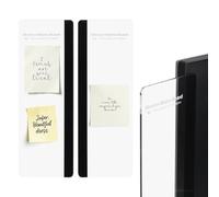 PATIKIL Monitor Memo Board, Transparent, Black Standard Left and Right Self-Adhesive Sticky Note Holder Side Note Attachment Computer Accessories for Home Office Computer, 4 Pcs