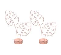 PATIKIL Monstera Memo Clip, 2 Pcs Table Card Holder Message Note Cards Display Photo Display Stand for Memo Paper Photo Wedding Desk Office Home Store Supplies, Pink