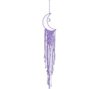 PATIKIL Moon Star Dream Catcher Decor, 35" Boho Dream Catcher Macrame Woven Wall Hanging for Home Decor Bedroom Accessories Cafes Wedding Decoration, Light Purple