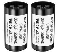PATIKIL Motor Start Capacitor, 2 Pack 36-43uF/Mfd 250V 50/60Hz CD60 Run Capacitor for Electric Motor Starts Running