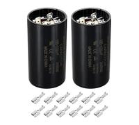 PATIKIL Motor Start Capacitor, 2 Pcs 105-126uF/Mfd 250V 50/60Hz CD60 Run Capacitor for Electric Motor Starts, Black